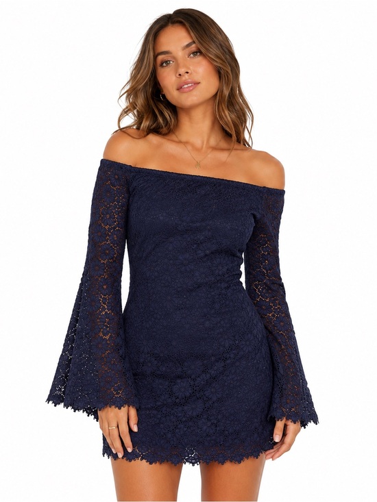 Trina Turk Dresses & Skirts - Trina Turk Navy  Lace Mini Dress no size tag see measurements